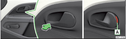 Volvo C30.  Palanca de apertura de la puerta