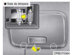 Cambio de la bombilla de luz interior