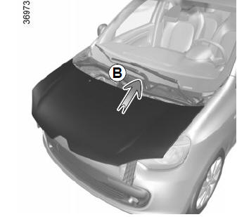 Renault Twingo. Cierre del capot