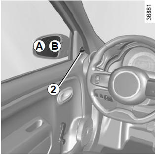 Renault Twingo. Retrovisores exteriores con mando manual